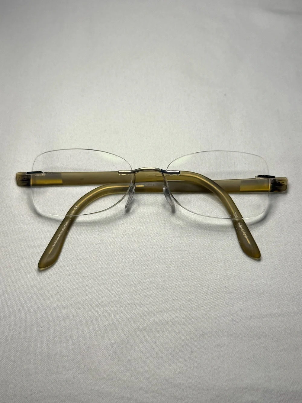 Silhouette 7608 20 6051 Rimless Eyeglasses Titanium Olive Brown Gold Frames Only